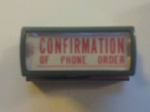 Pre-inked Xstamper jumbo stamp &#034;confirmation of phone order&#034; In RED, BIG.