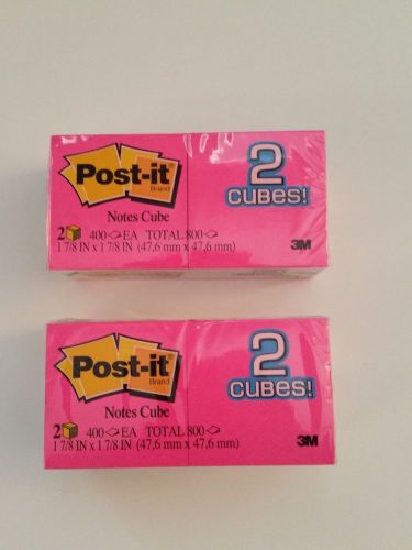 4 Post-it Mini Note Cubes 1 7/8 in x 1 7/8 in (1600 sheets total)