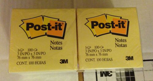 3M Post-it Notes 3 x 3 Yellow 12 pads, total of 1200 Sheets 654 SEALED NEW Lot