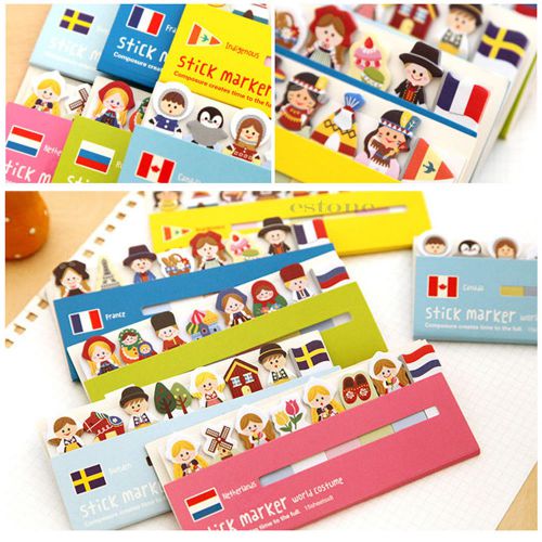 Cute Funny National People 120 Pages Sticker Post It Bookmark Pad Sticky Notes