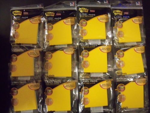 3m Post-it REMOVABLE ADHESIVE Pads - 3 IN x 3 IN -YELLOW/BLUE  *900 Labels Total
