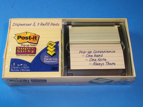 Post-it Pop-up Notes  Dispenser/3 Refill Pads Super Sticky Office Desk Supplies