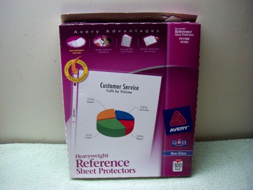 Avery Heavyweight Reference Sheet Protectors Letter 100 Per Box Ring Binder New