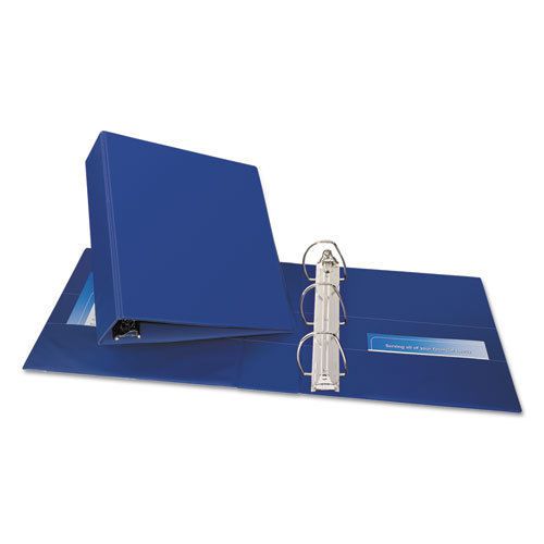 Durable binder with two booster ezd rings, 3&#034; capacity, navy blue for sale