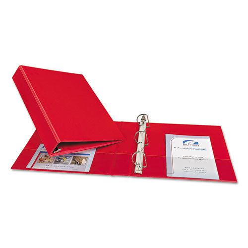 Durable binder with slant rings, 1-1/2&#034; capacity, red for sale
