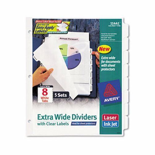 Avery Index Maker Clear Label Dividers, 8-Tab, 11 1/4 x 9 1/4, 5 Sets (AVE11441)
