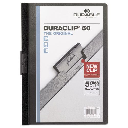 Vinyl duraclip report cover w/clip, letter, holds 60 pages, clear/black for sale