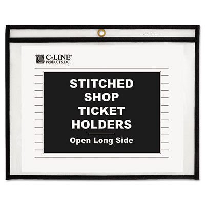 Shop Ticket Holders, Stitched, Both Sides Clear, Open Long Side, 12 x 9, 25/BX