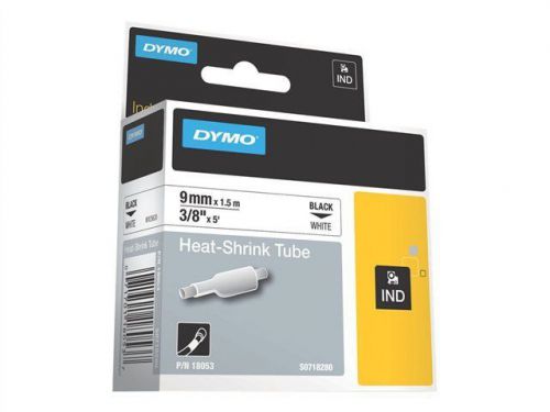 Dymo rhinopro heat shrink tubing - heat shrink polyolefin sleeves - black  18053 for sale