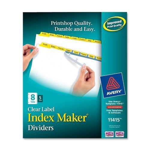 Avery Index Maker Punched Clear Label Tab Divider - 8 X Divider - (ave11415)