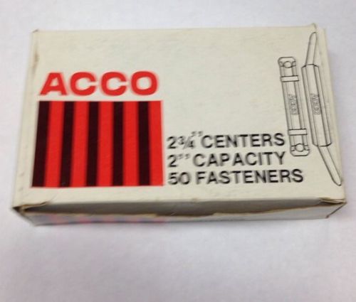 VINTAGE Metal ACCO Paper Fasteners Oty 47  with 2&#034; Capacity 2.75&#034; Center