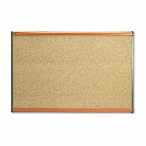 Quartet Bulletin Board, Graphite-Blend Cork, 36 x 24, Cherry Frame (QRTB243LC)