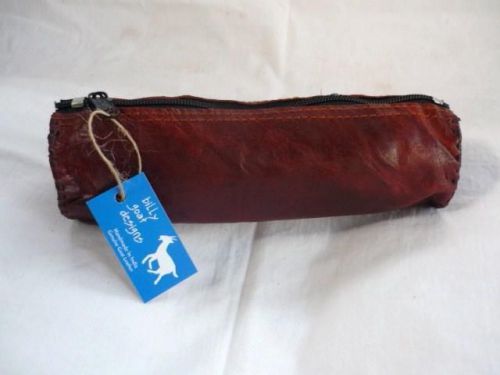Handmade Goat Leather Pencil Case Wallet Pouch WPC Art Draw Billy Goat Designs