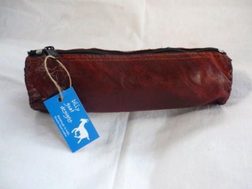 Handmade goat leather pencil case wallet pouch wpc art draw billy goat designs for sale