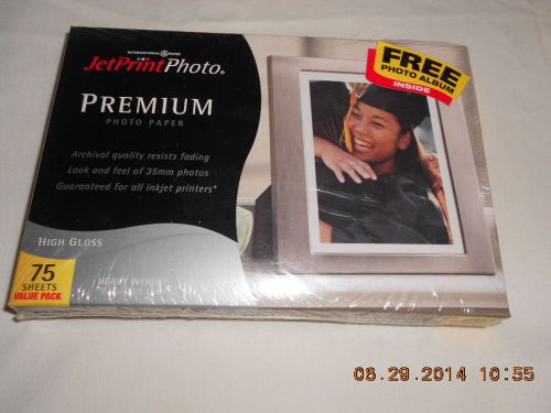 JetPrintPhoto PREMIUM Photo Paper, High Gloss, 75 sheets, 4&#034;x6&#034;
