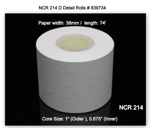 80 NCR Detail Paper Roll # 839734  1.5&#034; x 74&#039; Single Ply 2&#034; diameter Rolls