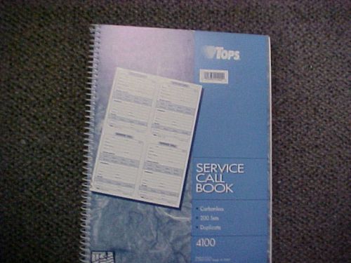 Service Call Book, Tops 4100, 4X5 1/2, Two-Part Carbonless, 200 Sets/Book.