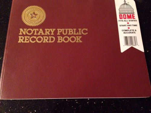 New Maroon Dome Notary Public Record Book 8 1/2 X 10 1/2