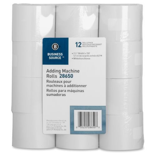 Business source receipt paper - 2.25&#034; x 150 ft - 1 / pack - white (bsn28650) for sale