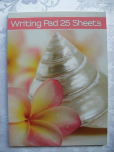 Writing Note Pad Paper New for Letters Invitation Shell Floral, 25 Lined Sheets