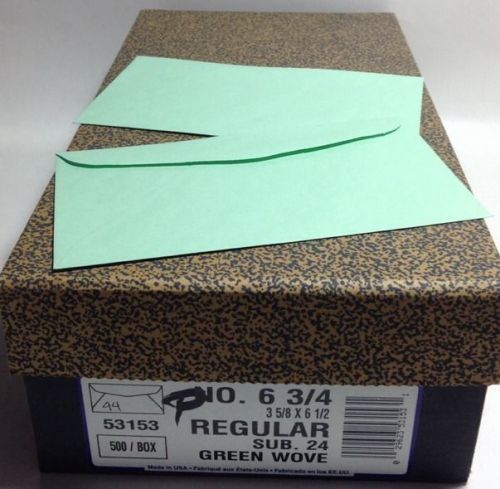 Kentwove No 6 3/4 Regular Envelopes Green Wove Sub 24 3-5/8 x 6-1/2&#034; 435/500