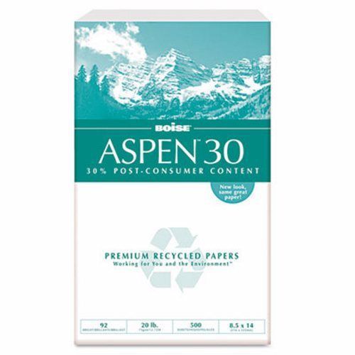 ASPEN Recycled Office Paper, 92 Bright, 8-1/2 x 14, 5000/Carton (CAS054904)