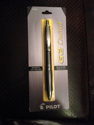 NEW PILOT G2 LIMITED  GREY Fine 0.7mm Pt Gel Roller PEN  Black Ink 31541 SEALED