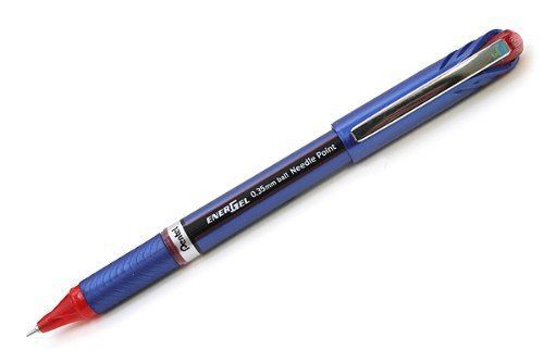 Pentel EnerGel Euro Needle-Point Gel Ink Pen - 0.35 mm - Red