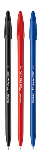 MONAMI PLUS Office Sign Pen 3000 Korea Aqua Ink (12 Black +12 Red +12 Blue pcs)