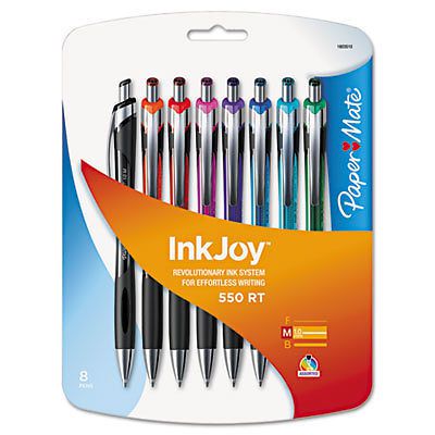 InkJoy 550 RT Ballpoint Retractable Pen, 1.0 mm, Assorted, 8/Pk