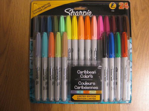 Sharpie fine point 24-pk permanent markers limited edition caribbean colors new for sale