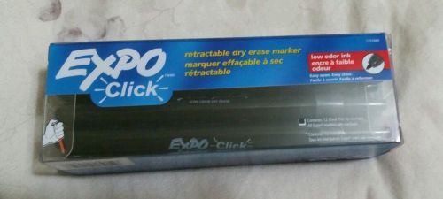 EXPO® Click retractable Dry Erase Markers, Fine Tip, Black, Dozen item 1751669
