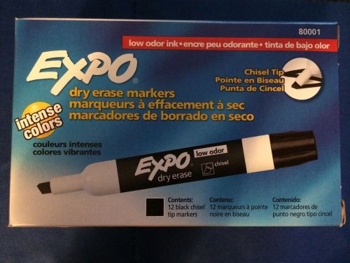 Expo Dry Erase Markers- Black, Low odor, Chisel Tip