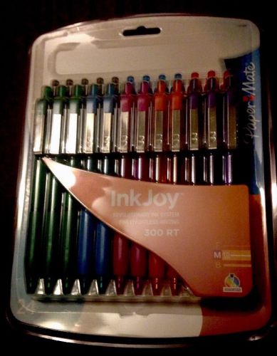 24 Retractable Pens Assorted Inks Medium Point