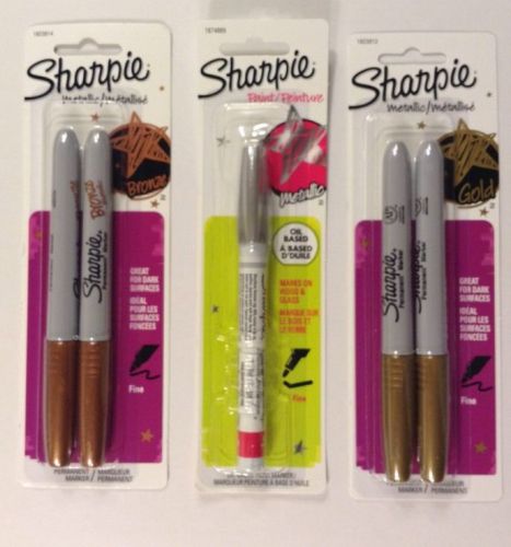 Sharpie, Metallic Permanent Markers Fine Tip, Gold Bronze Paint Pen Silver Art