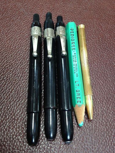 4 listo marking pencils 1 vintage pedigree &amp; gold physicians formula red case ? for sale
