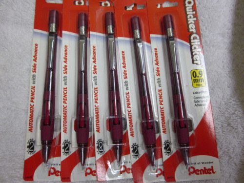 New  set of 5  pentel quicker clicker automatic pencil             box 26  # 225 for sale