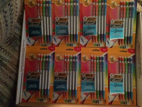 Bic xtra shine mechanical pencils w/ holographic barrel, 0.7mm, 5/pack lot of 8 for sale