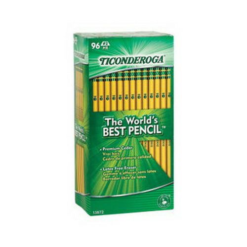 Dixon ticonderoga 13872 woodcase pencil,hb2 yellow barrel home office supplies for sale