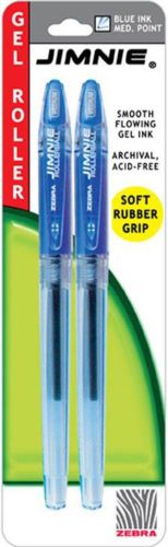 Zebra Jimnie Gel Roller Ball Stick Pen 0.7mm Blue 2 Count