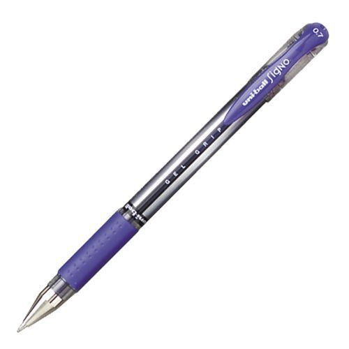 Uni-ball Signo Gel Grip Pen - 0.7 Mm Pen Point Size - Blue Ink (65451)