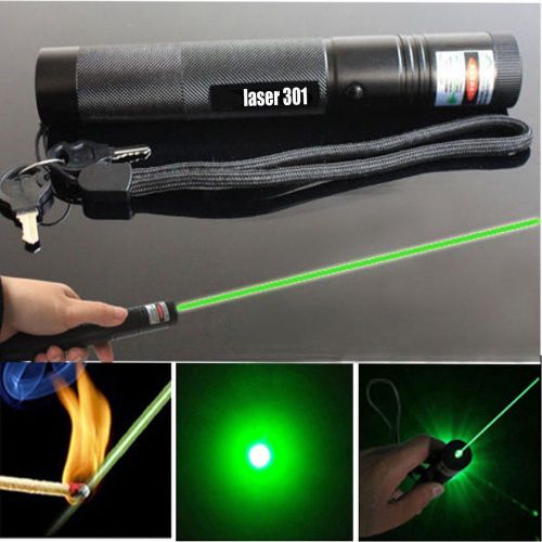 Mini Green Laser Pointer Pen Focus 532NM Zoom Burning Visible Adjustable Beam