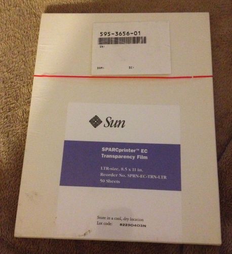 Laserjet transparency film 50 sheets clear New Sparcprinter Sun Micro