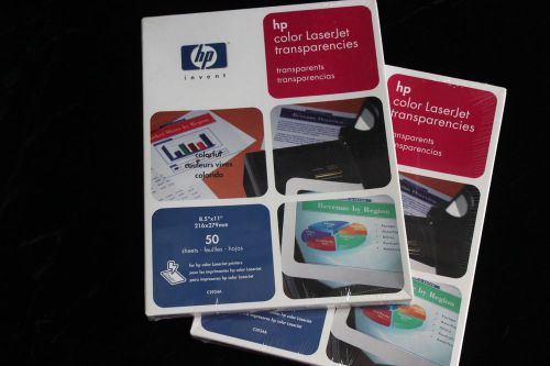 HP Color Laserjet transparencies 100 sheets (lot of 2 packs of 50) C2934A Sealed