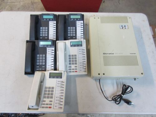 Toshiba strata dk 40i (401) phone system with (5) dkt2010-sd dkt 2010 for sale