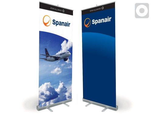 Retractable roll up banner 33 x 79&#034; display banner stand ( free print included ) for sale