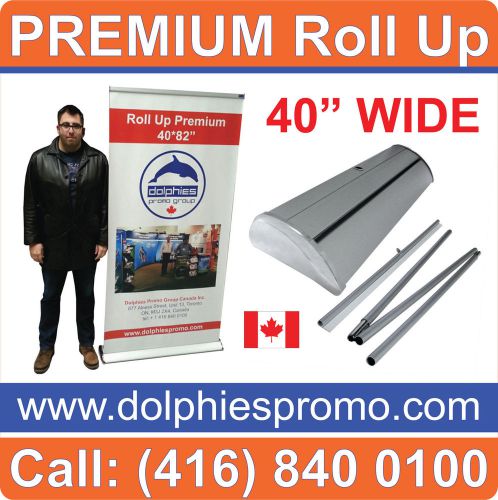 PREMIUM Retractable Trade Show Pop Up Booth Banner Stand 40*85&#034; + FREE PRINT