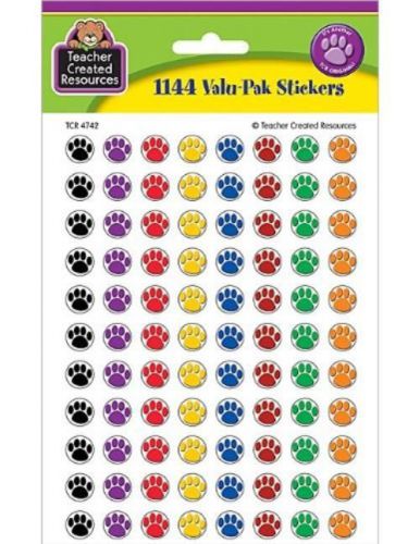 NEW Teacher Created Resources Colorful Paw Prints Mini Stickers Value Pack