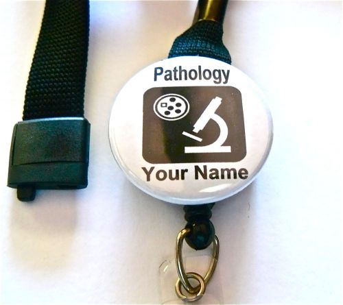 Pathology lanyard &amp; id badge retractable reel badge nurse, medical. er, for sale