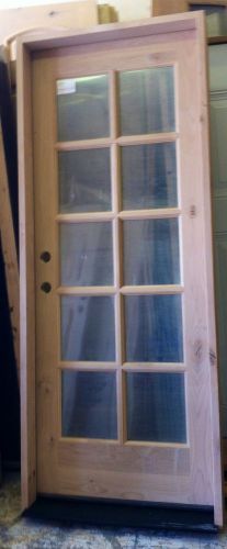 Knotty Alder Single 30 x 80  Exterior Rustic 10 Lite Patio Door Unfinished